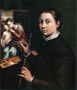 Self-portrait at the easel., Sofonisba Anguissola